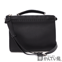 【美品】フェンディ ショルダーバッグ 肩掛け 黒 レザー フェンディ FENDI ショルダーバッグ ダブルバゲット ブラックレザー