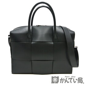 BOTTEGA VENETA【ボッテガ・ヴェネタ】マキシイントレチャート 2WAYバッグ ショルダーバッグ トート ビジネスバッグ レザー ダークグレー メンズ【中古】USED-AB