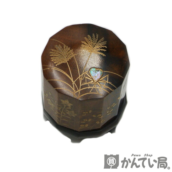 楽天市場】加賀蒔絵 中村孝也作 黒柿 十二角 秋草に鈴虫香合 茶道具 古 