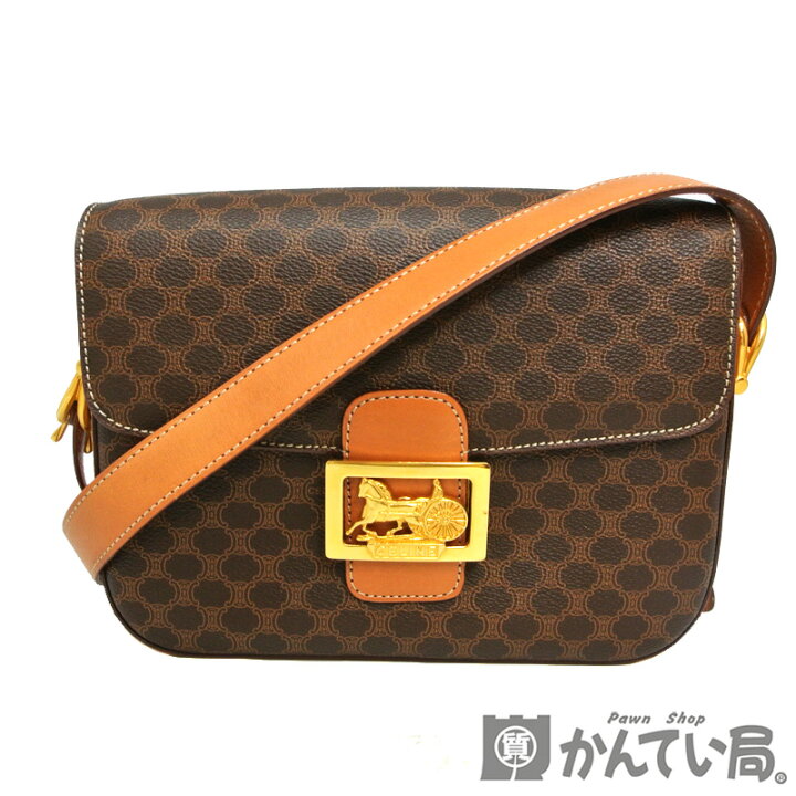 楽天市場】CELINE【セリーヌ】馬車金具 ショルダーバッグ マカダム柄  