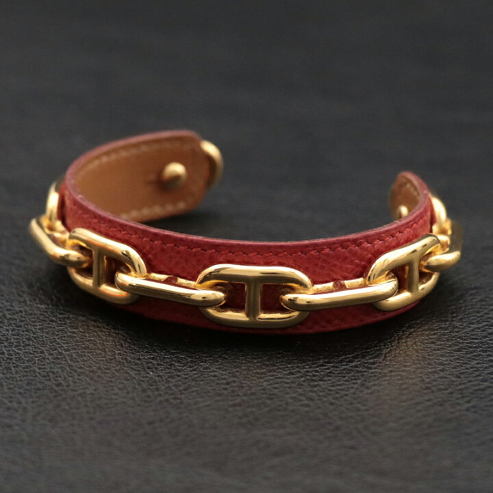 楽天市場】エルメス【HERMES】 シェーヌダンクル レザー バングル  