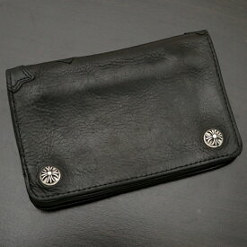 クロムハーツ【CHROMEHEARTS】【カスタムオーダー】2ZIPウォレット/コンパクトウォレット/二つ折り財布/クロスボタン/セメタリークロス/パッチ/グロメット【中古】19-162