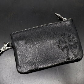 クロムハーツ【CHROMEHEARTS】【保証証書付】ZPR CHG WRISTLET SML/クロスパッチ/財布/コインケース/ストラップ/スクロールラベル/ブラック【中古】12395