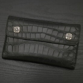 クロムハーツ【CHROMEHEARTS】【アリゲーター】ウェーブウォレット/クロスボタン/三つ折り財布【中古】一宮店（144438）