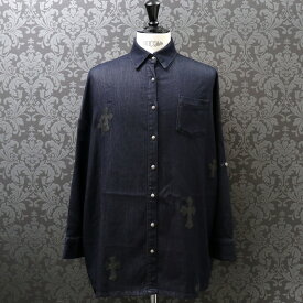 クロムハーツ【CHROMEHEARTS】Mahal Kita Denim Shirt/マハルキタデニムシャツ/ストレッチデニム/オーバーサイズ/インディコ/Sサイズ【中古】112237-1