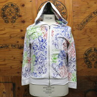 クロムハーツ【CHROMEHEARTS】ダガージップパーカー/マルチカラー/ホワイト/Sサイズ【中古】14681