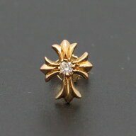 クロムハーツ【CHROMEHEARTS】【1Pダイヤモンド】【22K】CHクロスファット / スタッドピアス / #2/1.11g…