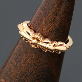 クロムハーツ【CHROMEHEARTS】【保証書付】【22K】BABY CLSC DBL FLRL CRS OPEN GLD / ベイビークラシック/ダブルフローラルクロスリング/約20号/9.08g【中古】14131