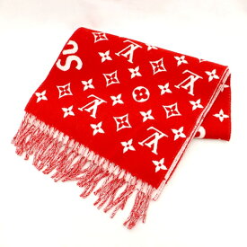 ルイヴィトン【Louis vuitton】Supreme/ Monogram Scarf/MP1890/モノグラムマフラー/シュプリーム/17AW/レッド【中古】9-1694