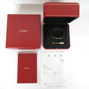 レディース【中古】ＣＡＲＴＩＥＲカルティエラブブレス#１７７５０刻印Ｋ１８ゴールド金カルティエ修理明細付き【楽ギフ_包装選択】