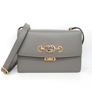 レディース【中古】GUCCIグッチズゥミショルダーバッグ576388525040レザーグレー灰色系【楽ギフ_包装選択】