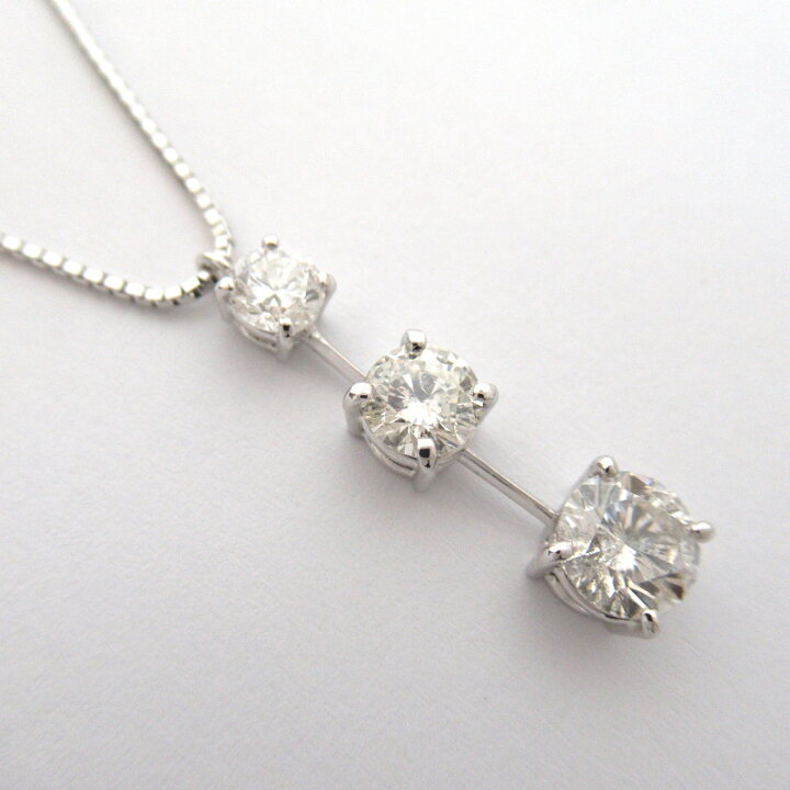 楽天市場】レディース【中古】 3連ダイヤネックレス K18WG D0 