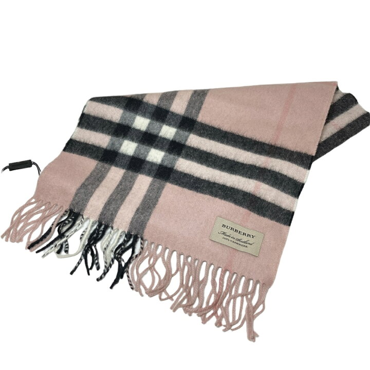 楽天市場】【中古】 BURBERRY バーバリー マフラー カシミア ピンク  