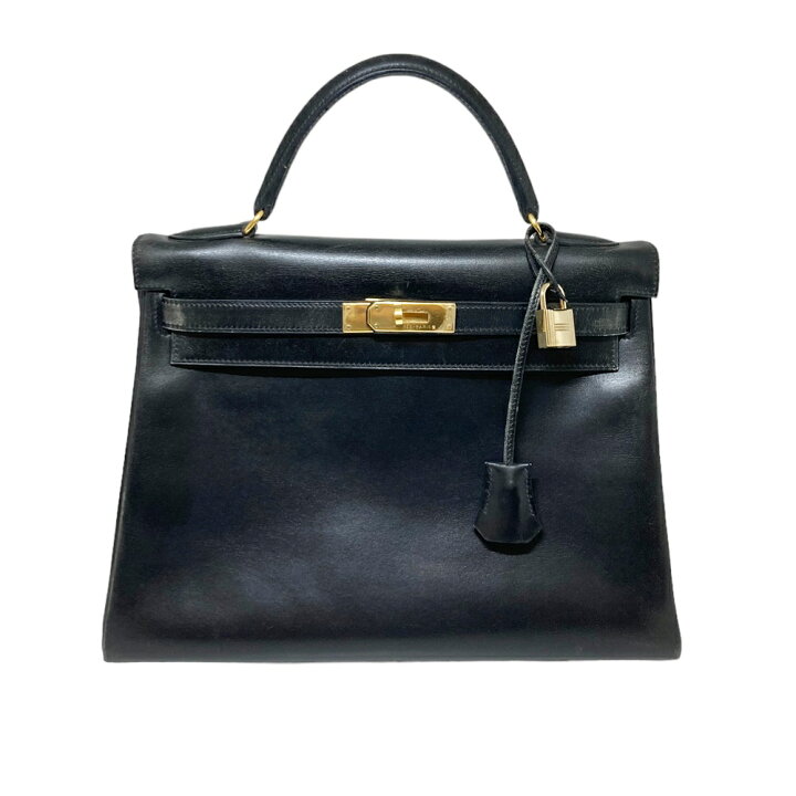 楽天市場】【中古】HERMES エルメス ケリー32 ボックスカーフ ブラック 