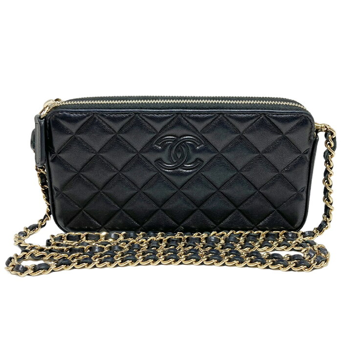 楽天市場】CHANEL【シャネル】A84306 Wジップ チェーンウォレット