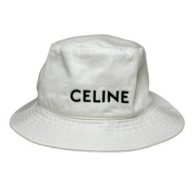 CELINE【セリーヌ 】2AUO4968P バケットハット エンブロイダリー コットン100% ホワイト Lサイズ メンズ レディース 帽子 アクセサリー 【中古】 USED-AB 質屋 かんてい局 加古川店 A-24-0327 008