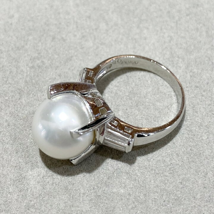 楽天市場】Pt900 ダイヤモンド付きパールリング アクセサリー 