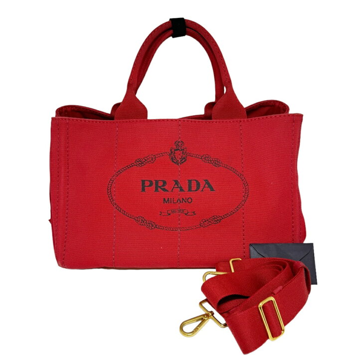 楽天市場】PRADA【プラダ】BN2642 カナパトート ロッソ キャンバス 