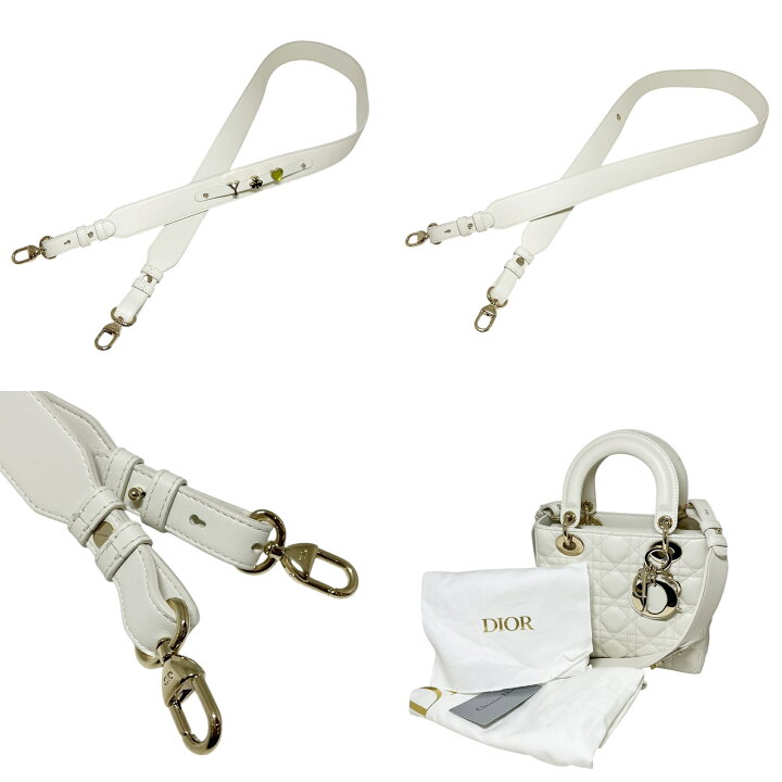 DIOR マイレディディオールスモールホワイト ショルダーバッグラムレザー