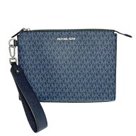 MICHAELKORS【マイケルコース】 37U2LCOU6B2068 COOPERポーチラージ コーテッドキャンバス ブルー セカン…