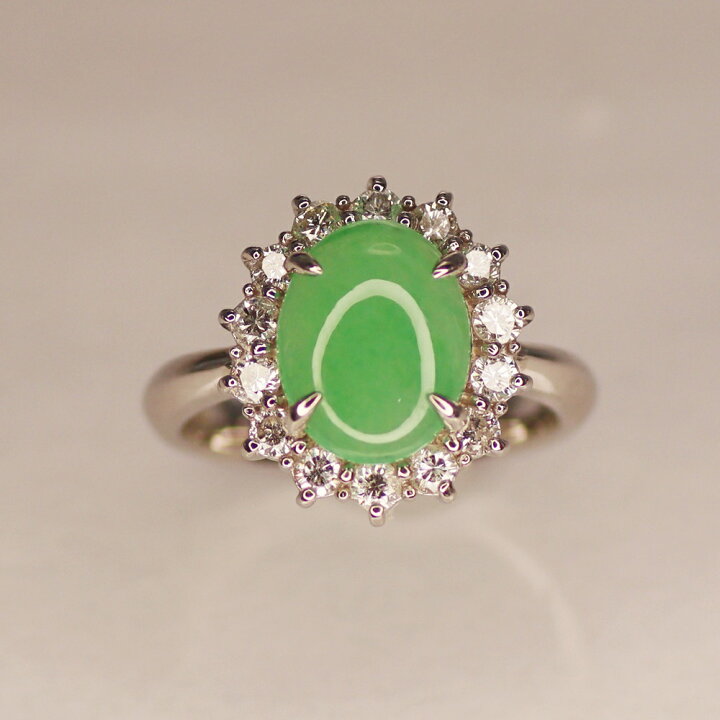 楽天市場】【中古】 Pt900 ヒスイ2.14ct/D0.6ct プラチナ 翡翠 