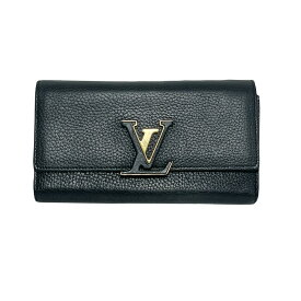 【中古】 LOUIS VUITTON ルイ・ヴィトン ポルトフォイユ・カプシーヌ M61248 長財布 トリヨンレザー ブラック レディース USED-AB 質屋 かんてい局 加古川店 A22-0194 005