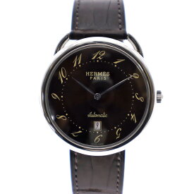 【中古】｜HERMES エルメス AR4.810 アルソーオートマチック ブラウンダイヤル レザーベルト メンズ 腕時計