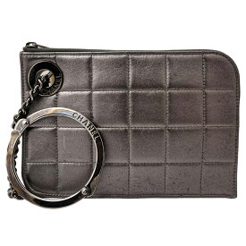 【中古】｜CHANEL シャネル チョコバー クラッチバッグ メタリック シルバー ブロンズ リングハンドル