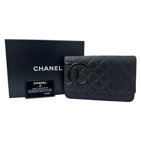 【中古】｜CHANEL シャネル A46646 カンボンライン チェーンウォレット ショルダーバッグ レザー ブラック