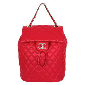 【中古】｜CHANEL シャネル A91121 マトラッセ デイパック マトラッセリュック レッド 赤 シルバー金具 レディース ラムスキン レザー