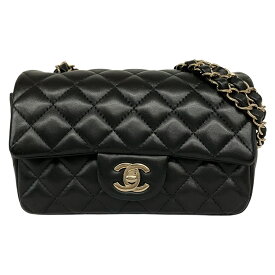 【中古】｜CHANEL シャネル ミニマトラッセ20 チェーンショルダーバッグ ラムスキン ブラック系 レディース ゴールド金具