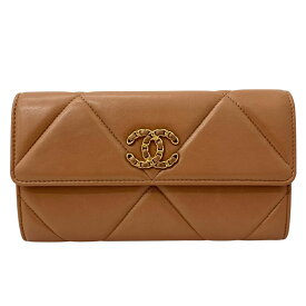 【中古】｜CHANEL シャネル AP0955 CHANEL19 ロングフラップ ウォレット ディズヌフ ラムスキン 小銭入れ付 長財布 ココマーク ブラウン系 レディース