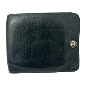 【中古】｜CHROME HEARTS クロムハーツ 1SNAP 1スナップ クロス ボールボタン レザーウォレット 折り財布 シルバー ブラック メンズ