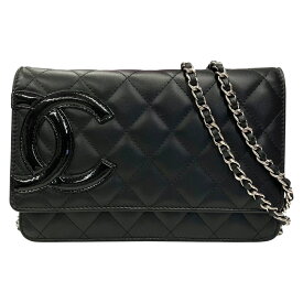 【中古】｜CHANEL シャネル A46646 カンボンライン チェーンウォレット ショルダーバッグ レザー ブラック