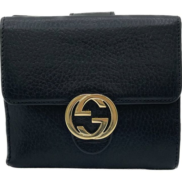 楽天市場】【中古】｜GUCCI グッチ 615525 二つ折り財布 黒 インター  