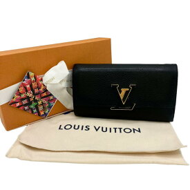 【中古】｜LOUIS VUITTON ルイヴィトン M61248 ポルトフォイユ カプシーヌ ブラック ピンク レディース 長財布