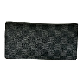 【中古】｜LOUIS VUITTON ルイヴィトン N62665 ダミエグラフィット ポルトフォイユブラザ 長財布 ロングウォレット イニシャル入り ブラック系