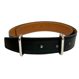 【中古】｜HERMES エルメス リバーシブル レザーベルト 65 マルジェラ期 □D刻印 ブラック 黒 ブラウン シルバー金具