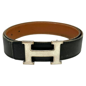 【中古】｜HERMES エルメス コンスタンス Hバックル ベルト Hベルト □F刻印 レザー ブラック 黒 シルバー金具 75サイズ メンズ