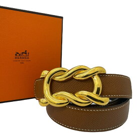 【中古】｜HERMES エルメス アタメ レザー ベルト ブラウン ゴールド金具 レディース 〇V刻印 1992年 72