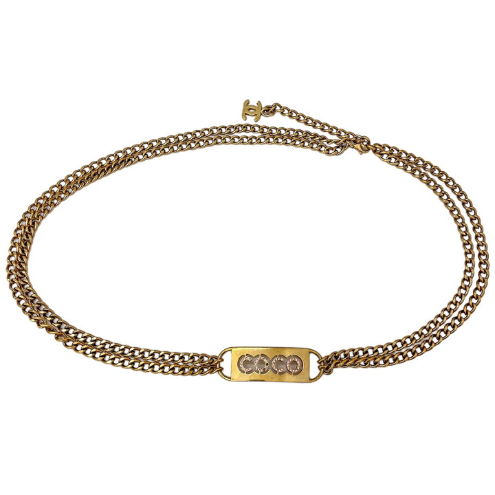 楽天市場】【中古】｜CHANEL シャネル 2002年製 COCOプレートチェーン 