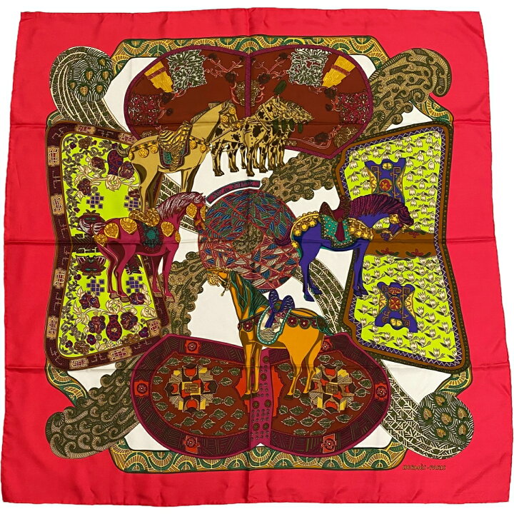 楽天市場】【中古】｜HERMES エルメス スカーフ カレ90 ART des STEPPS  