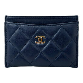 【中古】｜CHANEL シャネル AP0213 クラシックカードケース マトラッセ ラムレザー ブルー系 メンズ レディース パスケース シルバー金具