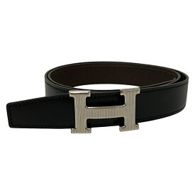 【中古】｜HERMES エルメス コンスタンスベルト リバーシブル Hバックル □R復刻 ベルト ブラック シルバー ブラウン メンズ