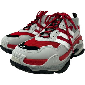 【中古】｜BALENCIAGA バレンシアガ adidas アディダス Triple S トリプル エス コラボ 712821 ダッド シューズ スニーカー 41 27cm グレー レッド メンズ シューズ