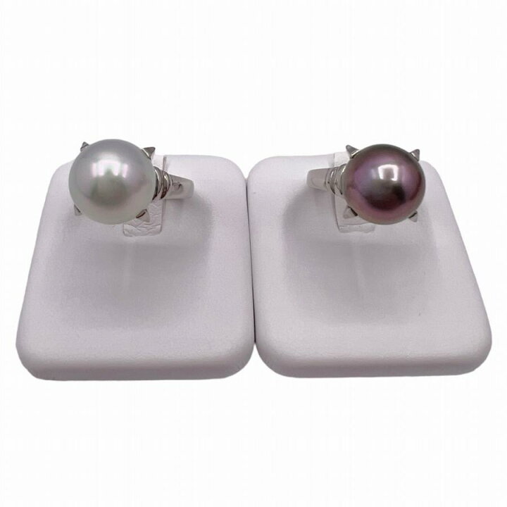 楽天市場】【中古】｜pt900 パールリング 2点セット リング 11.5mm 