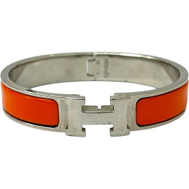 【中古】｜HERMES エルメス クリッククラックPM Hバングル シルバー オレンジ K刻印 バングル ブレスレット