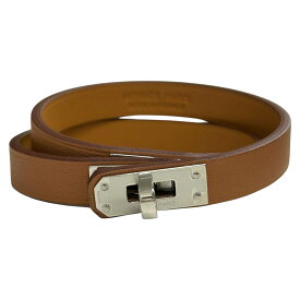 【未使用品】｜HERMES エルメス ミニケリードゥブルトゥール ブレスレット バングル ブラウン系 レディース アクセサリー レザー W刻印