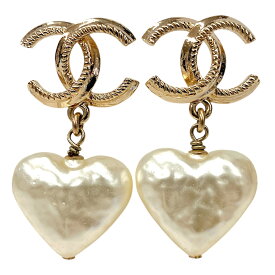 【中古】｜CHANEL シャネル B22C ハートシェル ココマーク ピアス ゴールドカラー イヤリング レディース アクセサリー