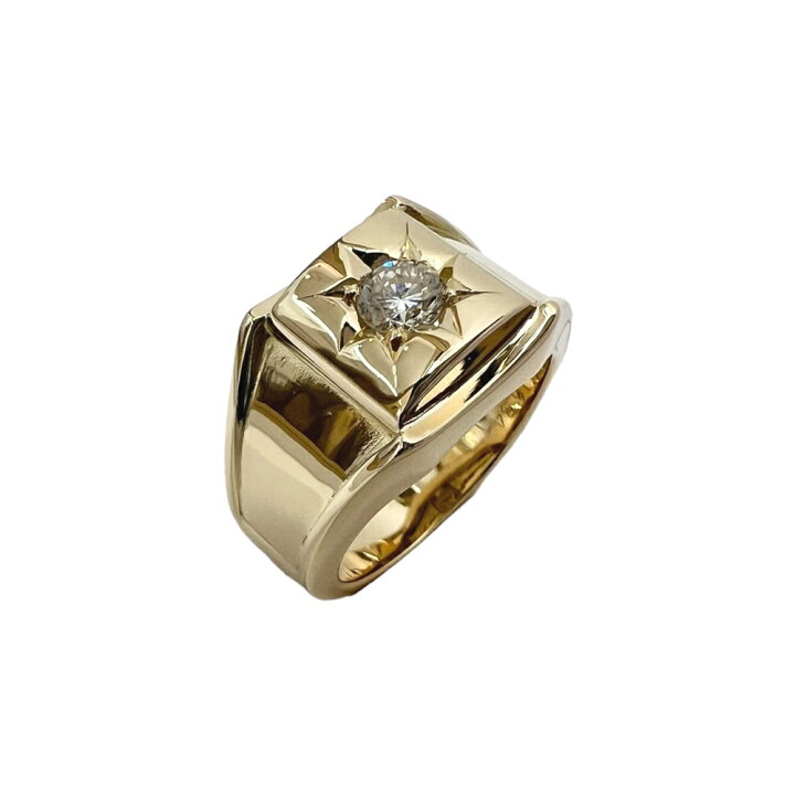 楽天市場】【中古】｜K18 印台リング ダイヤモンド 0.34ct 16.4g 